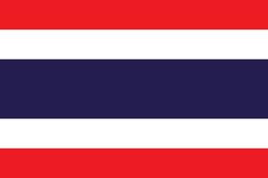 thailands flagga standardstorlek i asien. vektor illustration
