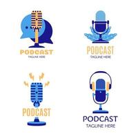 satz von podcast kreatives design farbe logo vektorkonzept. Podcast-Logo-Vorlage abspielen. Symbol-Symbol vektor