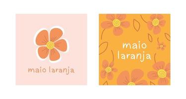 Postkarten zu Maio Laranja Kampagne gegen Gewaltforschung an Kindern 18. Mai vektor