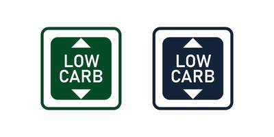 Low-Carb-Aufkleber. Symbol Leitung Konzept. Symbol für gesundes Essen. Vektor-Illustration vektor