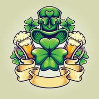 st patricks hat biertag vintage banner vektorillustrationen für ihr arbeitslogo, maskottchenwaren-t-shirt, aufkleber- und etikettendesigns, poster, grußkarten, die unternehmen oder marken werben. vektor