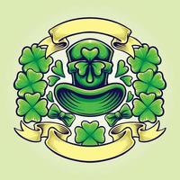 st patricks clover day mit vintage banner illustrationen vektor