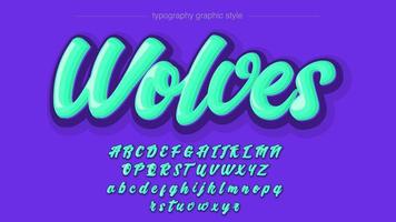 Neon Bold Handskriven kalligrafi typsnitt vektor
