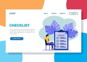Illustration Vektorgrafik Zeichentrickfigur der Checkliste vektor