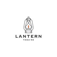 alte lampe der laternenlinie logo icon design template vektor