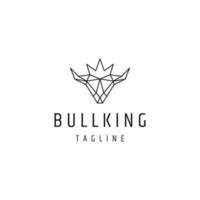 Bull King Linie Logo Icon Design Vorlage flacher Vektor