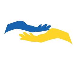 ukraine-emblem hände flaggensymbol abstraktes nationales europa-vektorillustrationsdesign vektor