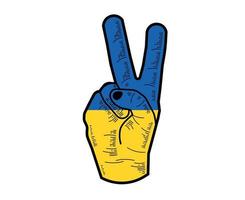 ukraine hand friedensflagge emblem symbol nationales europa abstraktes vektordesign vektor