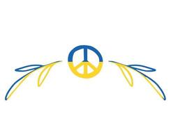 ukraine friedensflagge emblem national europa abstraktes symbol vektor illustration design