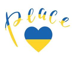 ukraine flag herzemblem und karte nationales europa abstraktes symbol vektorillustrationsdesign vektor