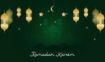 einfacher und eleganter ramadan kareem bannerhintergrund vektor