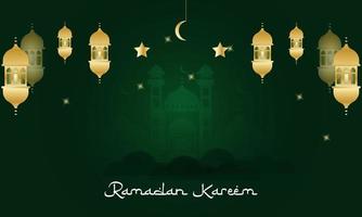 enkel och elegant ramadan kareem banner bakgrund vektor