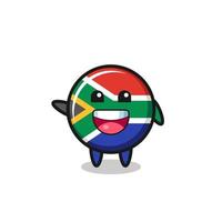 glückliche südafrika-flagge niedlicher maskottchencharakter vektor
