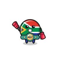 Südafrika Flagge Boxer Maskottchen Charakter vektor