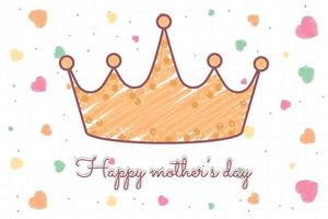 skiss av en krona glad mors dag kort vektor