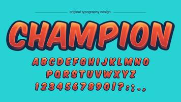 Orange Cartoon-Comics-Typografie-Entwurf vektor