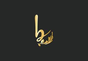 bokstaven b monogram designelement graciös mall guld skönhet industri mode logotyp kosmetika företag naturliga vektor
