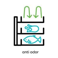 Anti-Geruch-Icon-Set. Dieses Symbol ist der Kühlschranksymbolsatz. buntes Kühlschrank-Schaltflächensymbol. editierbarer Strich. Logo, Web und App. vektor