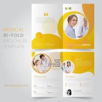 Gelbe Kreis Design Medical Bi Fold Broschüre Vorlage vektor