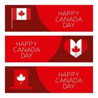 glad canada day card set vektor