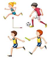 Satz Kinder, die verschiedenen Sport spielen vektor