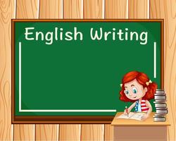 Mädchen schreiben in Englischunterricht