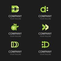 Logo-Vorlagensatz mit Farbverlauf d-Buchstaben vektor