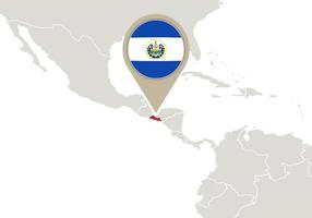 El Salvador på världskartan vektor