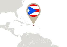 puerto rico på världskartan vektor