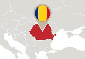 Rumänien auf der Europakarte vektor
