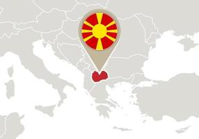 Mazedonien auf der Europakarte vektor
