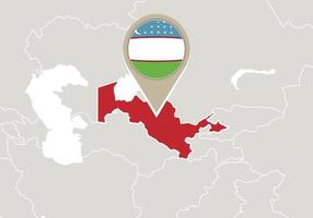 uzbekistan på världskartan vektor