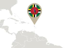 Dominika auf der Weltkarte vektor
