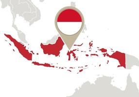Indonesien auf der Weltkarte vektor