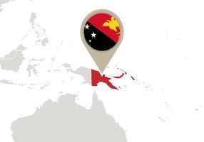 Papua Nya Guinea på världskartan vektor