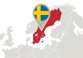 sverige på europakarta vektor