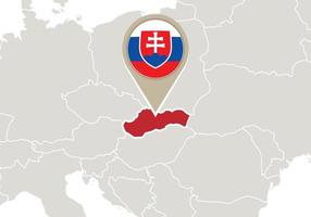 Slovakien på Europakarta vektor