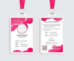 rosa ID-Karten-Vorlagendesign vektor