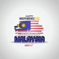 glückliche malaysische unabhängigkeitstag-vektorillustration. geeignet für grußkartenposter und banner. vektor