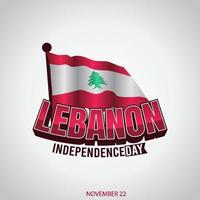 Libanon självständighetsdagen vektorillustration. lämplig för gratulationskort affisch och banderoll vektor