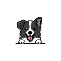 niedlicher Border-Collie-Hund Cartoon, Vektorillustration vektor