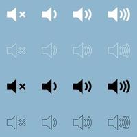 Lautstärke das schwarz-weiße Farbsymbol . vektor