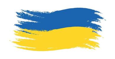 blau-orange Pinselstriche Farbe Flagge der Ukraine auf weißem Hintergrund - Vektor