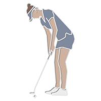 kvinnlig golfspelare. vektor