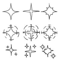 gnistrar symboler vektor illustration handritade doodle stil