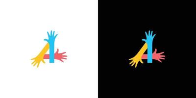 unik och modern mänsklighetens färgglada logotypdesign vektor