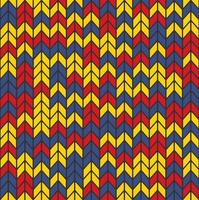 kleines buntes Strick-, Fischgräten- oder Chevron-geometrisches nahtloses Muster mit Hintergrund im Pop-Art-Stil. vektor