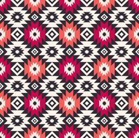 färgglada rosa infödda aztec geometrisk form mönster mönster design sömlös på vit kräm bakgrund. använd för tyg, textil, inredningselement, klädsel, omslag. vektor