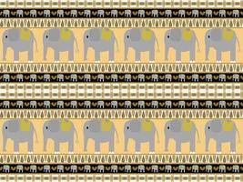 Nahtlose Muster Elefant Zeichentrickfigur auf orangem Hintergrund vektor