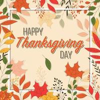 Happy Thanksgiving Day-Karte mit floralen Elementen